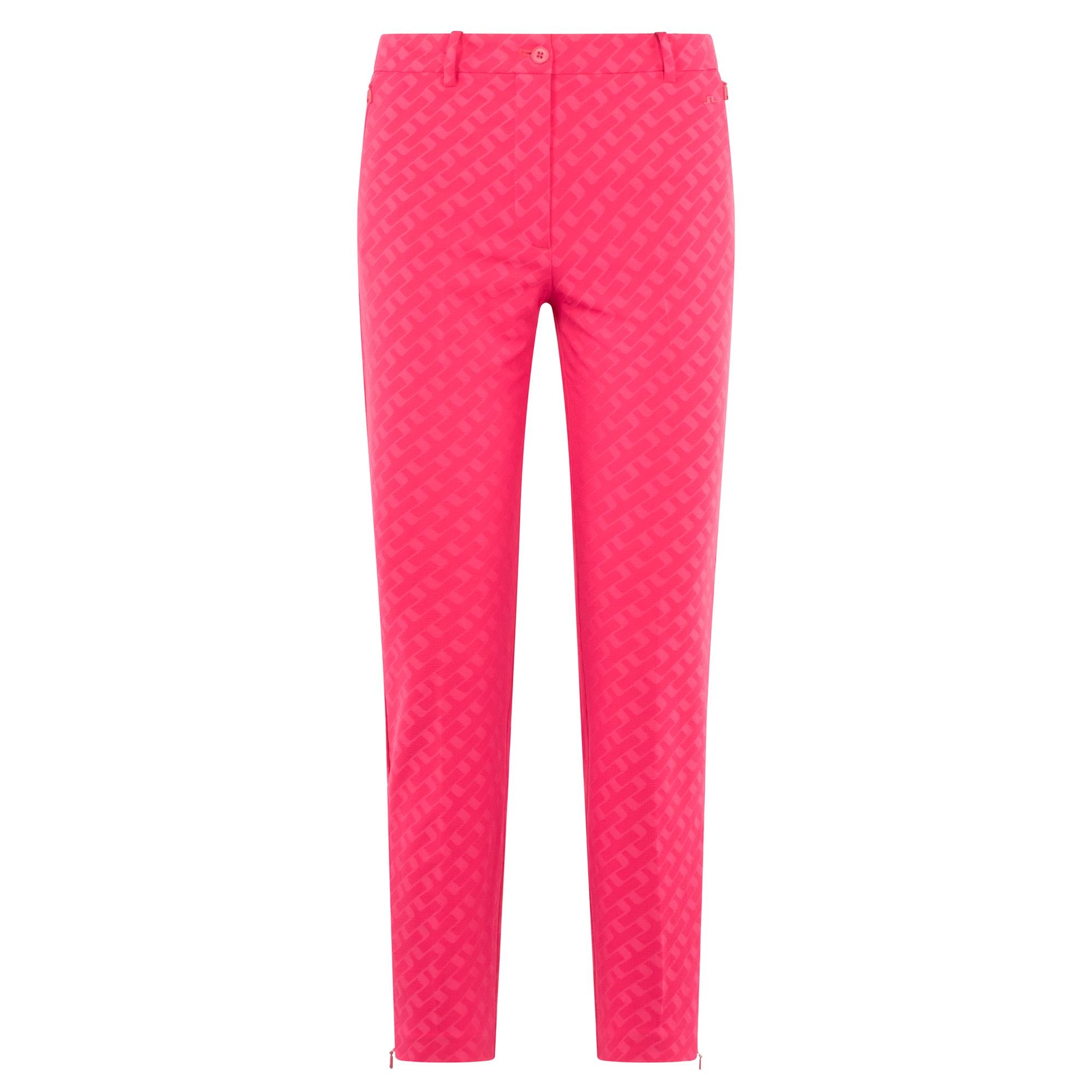 J Lindeberg Pia Bridge Ladies Golf Pant Tour Geo Jacquard Pink
